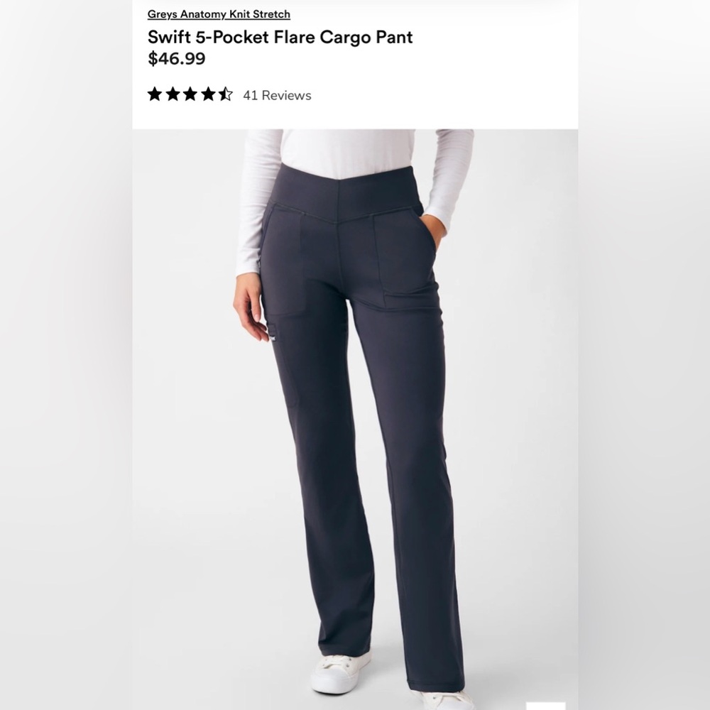 Grey's Anatomy Women's Charcoal Straight Leg Scrub Pants